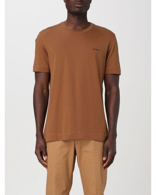 Camiseta Zegna de hombre de color Brown