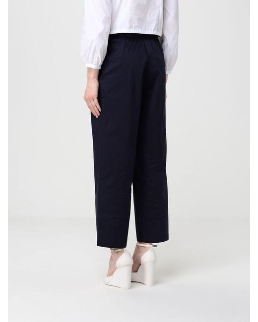 Liviana Conti Blue Scott Cotton Blend Cropped Trousers