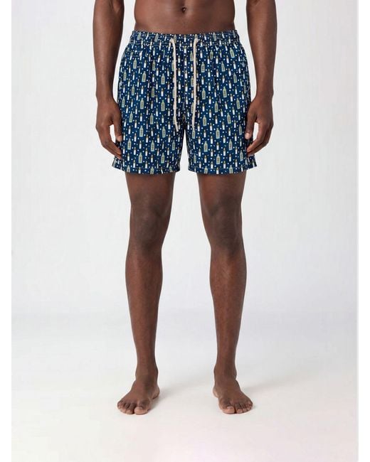 Mc2 Saint Barth Blue Printed Boxer Swim Trunks for men