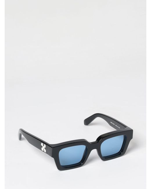 Off-White c/o Virgil Abloh Blue Virgil Rectangular Acetate Sunglasses With Arrow Logo for men
