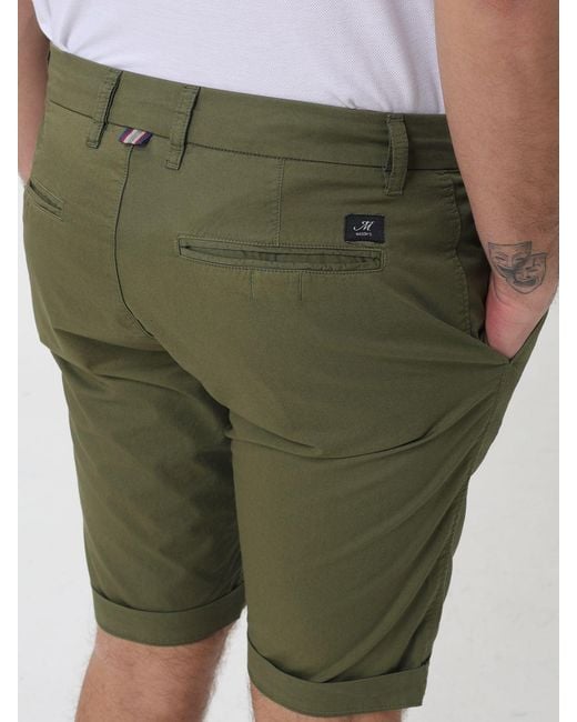 Mason's Green Slim Fit Stretch Cotton Shorts for men
