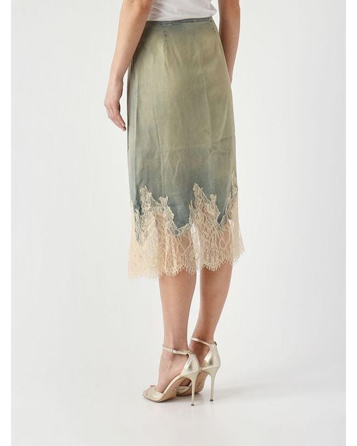 DIESEL Green Midi Skirt