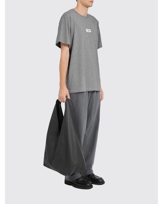 MM6 by Maison Margiela Gray Cotton T-Shirt With Logo for men
