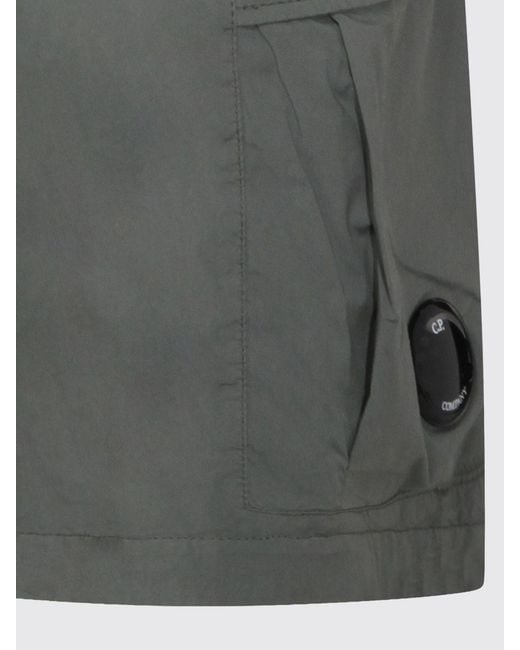 C P Company Green Stretch Cotton Blend Cargo Shorts for men