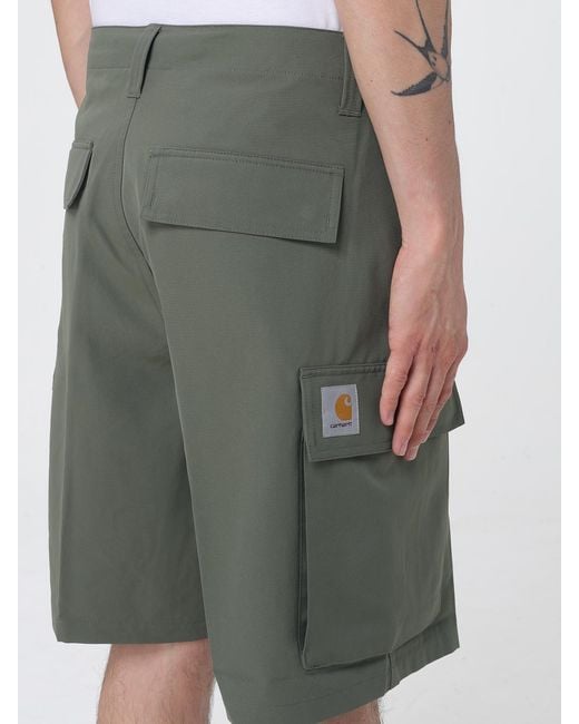 Carhartt Green Technical Fabric Cargo Shorts for men