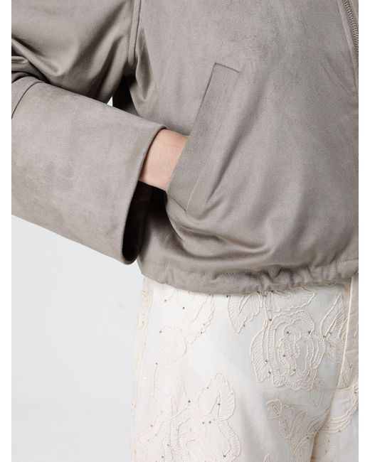 Liu Jo Gray Suede Shirt Jacket