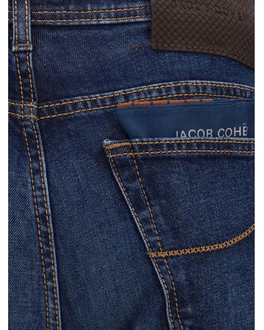 Jacob Cohen Blue Scott Regular-Fit Mid-Rise Stretch- Jeans for men