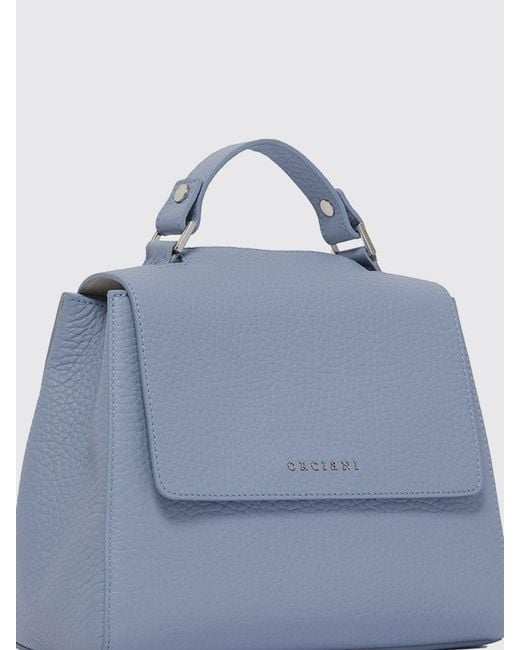 Orciani Blue Sveva Soft Hammered Leather Bag