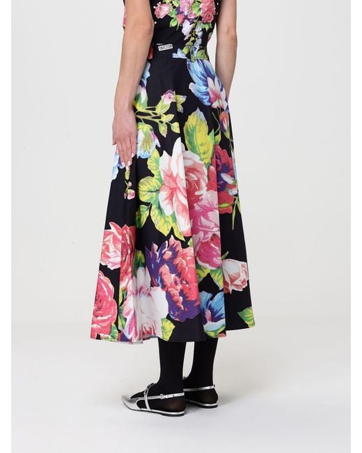 Moschino Couture White Floral Cotton Skirt