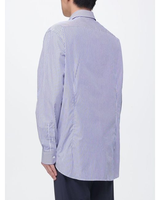 Etro Purple Striped Cotton Shirt Fendi for men