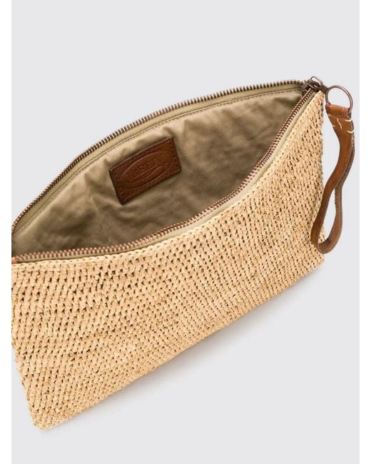IBELIV Natural Tea Ampy Crocheted Raffia Pouch