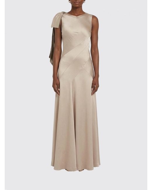Maison Margiela Natural Satin Dress With Bow