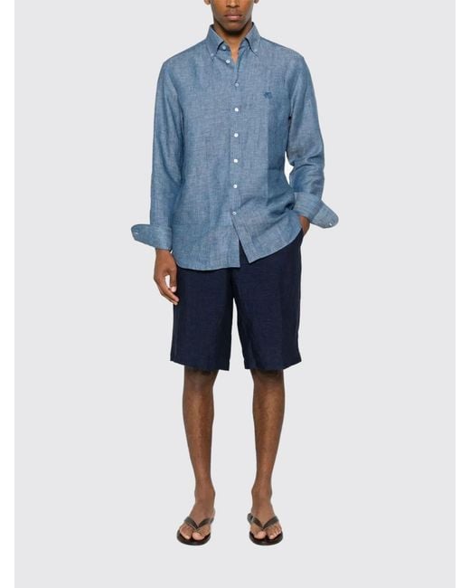 Etro Blue Linen Shirt for men
