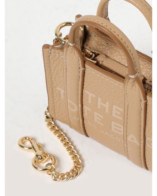 Marc Jacobs Natural The Nano Tote Bag Grained Leather Keychain