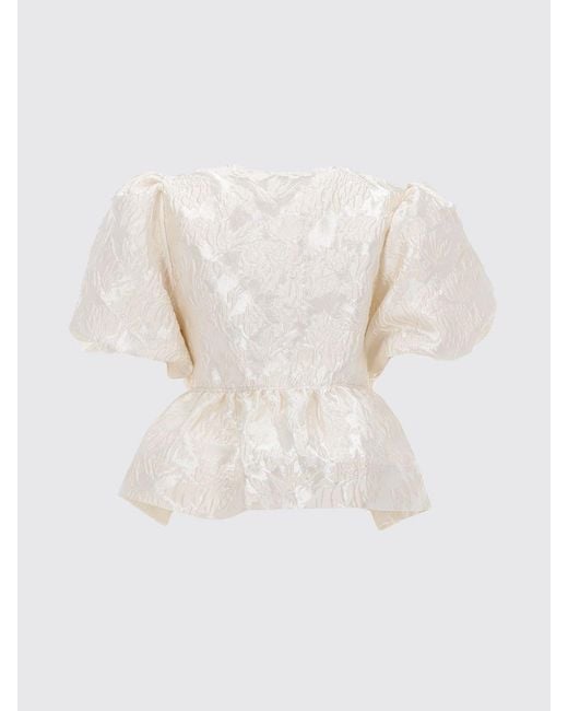 Ganni Natural Satin Top