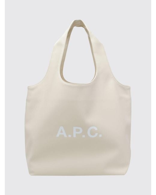 A.P.C. Natural Ninon Faux Leather Tote Bag