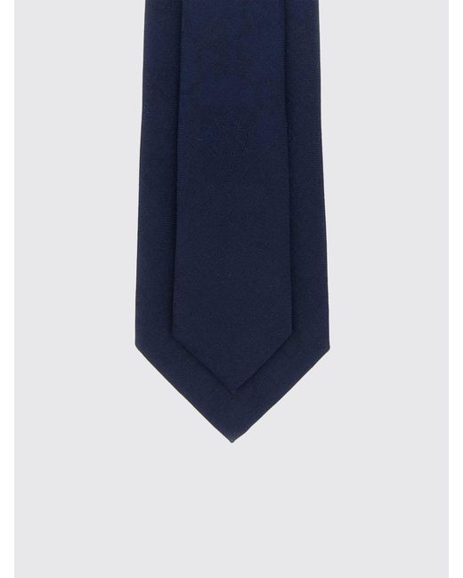 Gucci Blue Gg Jacquard Cotton And Silk Tie for men
