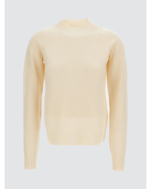 Drumohr Natural Slim Fit Ribbed Lambswool Turtleneck Jumper