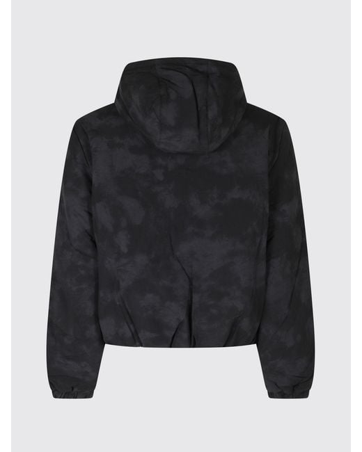 Represent Blue Hooded Nylon Windbreaker Jacket With Abstract Print for men