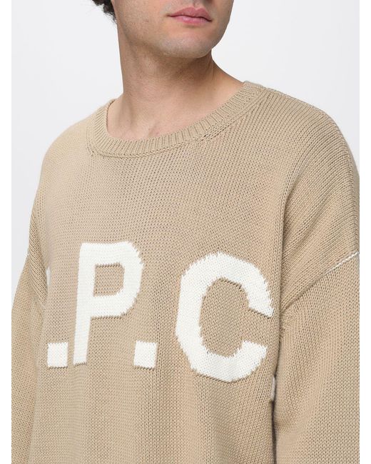 A.P.C. Natural Wool Blend Pullover With Logo for men