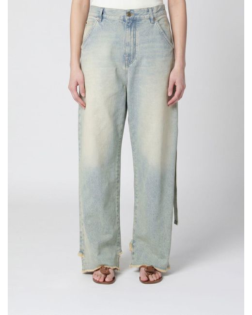 DARKPARK Blue Cotton Baggy Jeans
