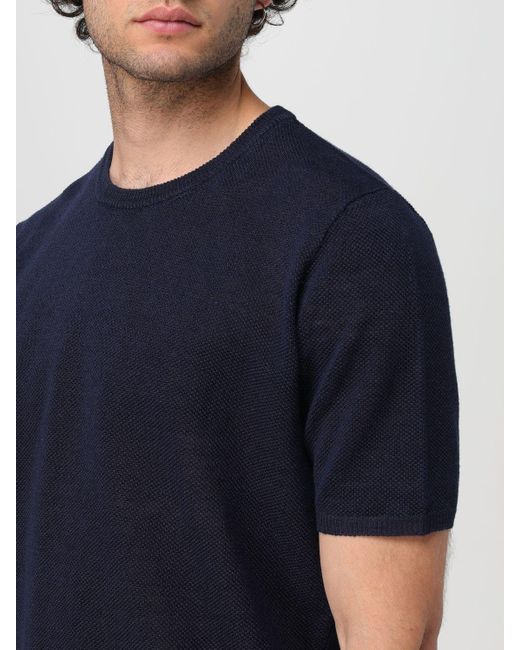 T-shirt in cotone di Roberto Collina in Blue da Uomo