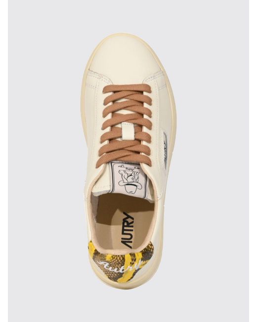Autry Natural Dallas Low Calfskin Trainers With Python-Effect Inserts