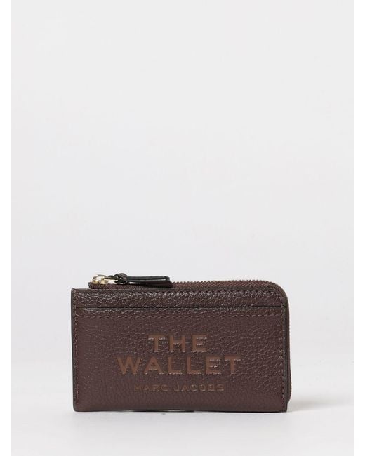 Marc Jacobs Brown The Top Zip Multi Grained Leather Wallet