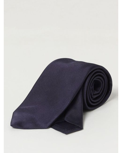 Cravatta in seta a costine di Corneliani in Blue da Uomo