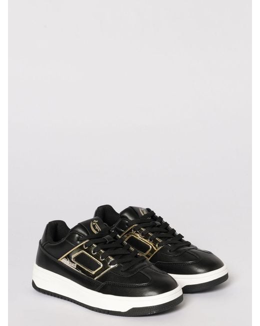 Just Cavalli Black Leather Sneakers