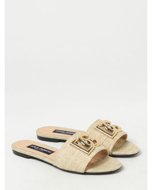 Dolce & Gabbana Natural Flat Sandals