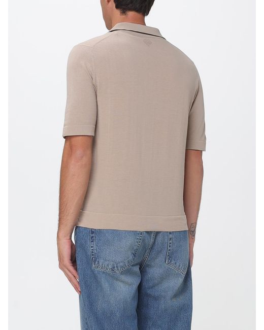 Ballantyne Gray Cotton Knit Polo Shirt for men