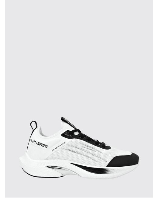 Philipp Plein White Ps/Sprint-78 Two-Tone Mesh Trainers With Printed Logo for men