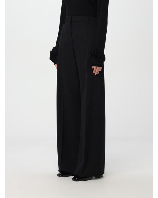 Valentino Black High-Waisted Wool Trousers