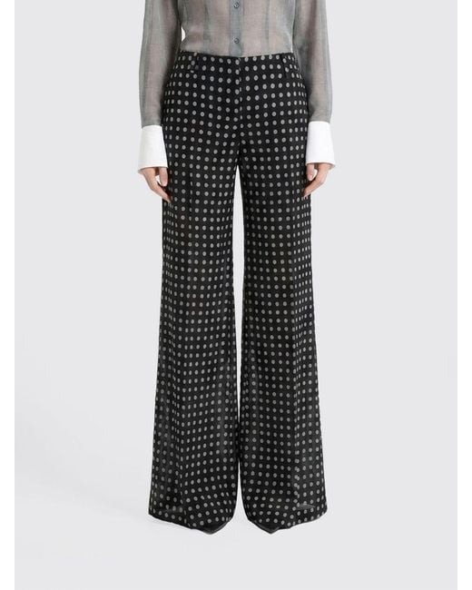 Ermanno Scervino Black Polka Dot Silk Flared Pants