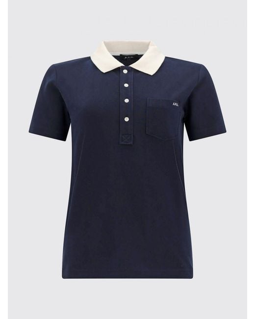 A.P.C. Blue Cotton Polo Shirt