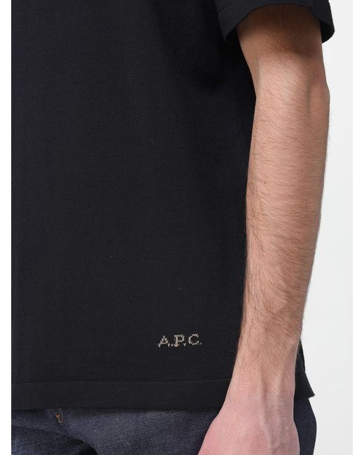 A.P.C. Black Basic Cotton Polo for men