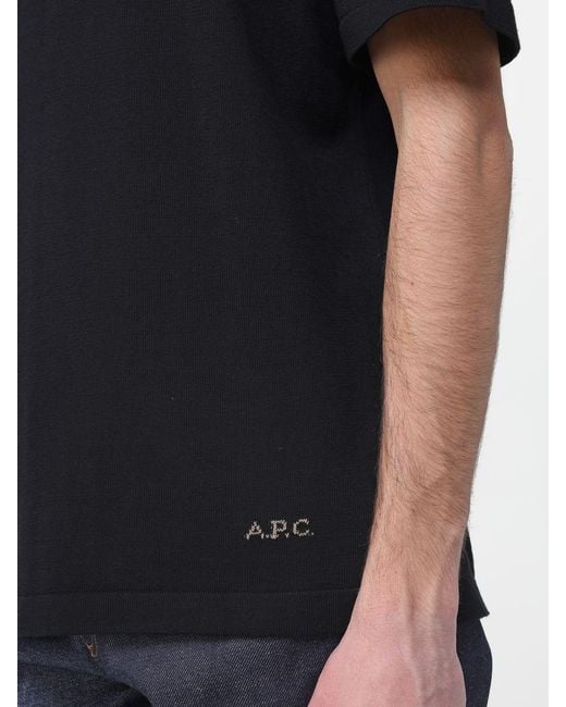 A.P.C. Black Basic Cotton Polo for men