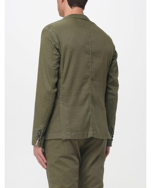 Mason's Green Single Breasted Cotton And Linen Blazer for men