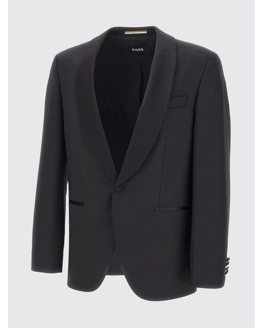 Boss Black Single-Breasted Virgin Wool Blazer for men