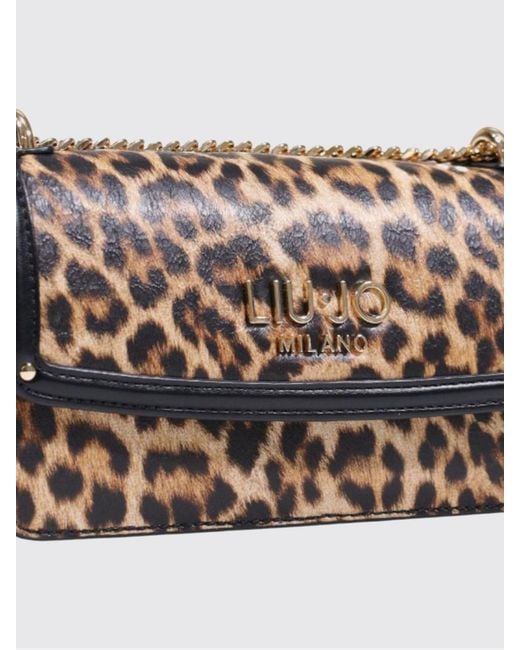 Liu Jo Gray Faux Leather Animal Print Bag