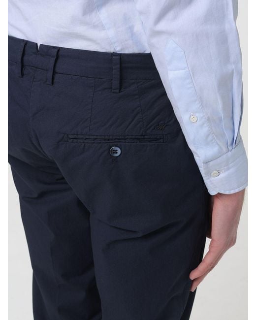 Mason's Blue Cotton Stretch Chino Trousers for men