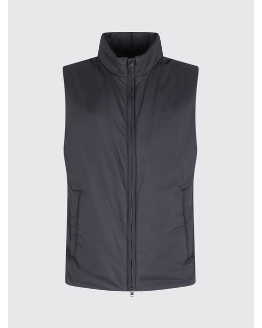 Herno Blue High Neck Water-Repellent Padded Gilet for men