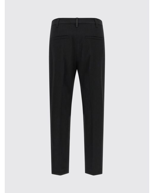 Brunello Cucinelli Black Slim Fit Stretch-Virgin Wool Trousers With Monili Embroidery