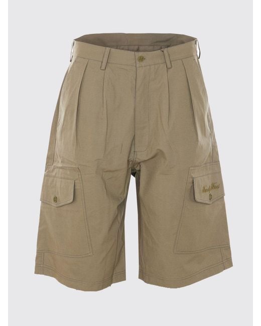 FAMILY FIRST Natural Cotton Cargo Shorts for men