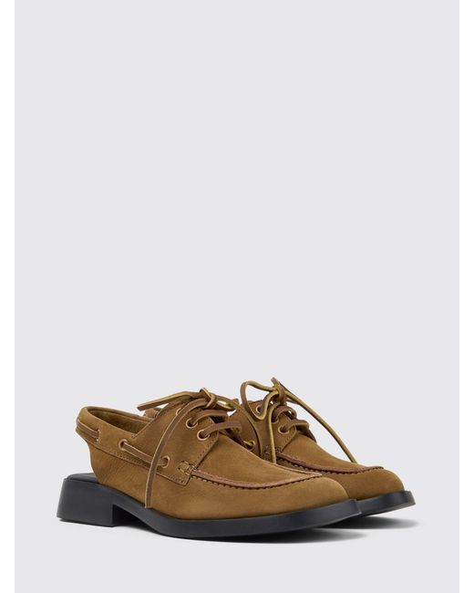 Camper White Donna Suede Loafers