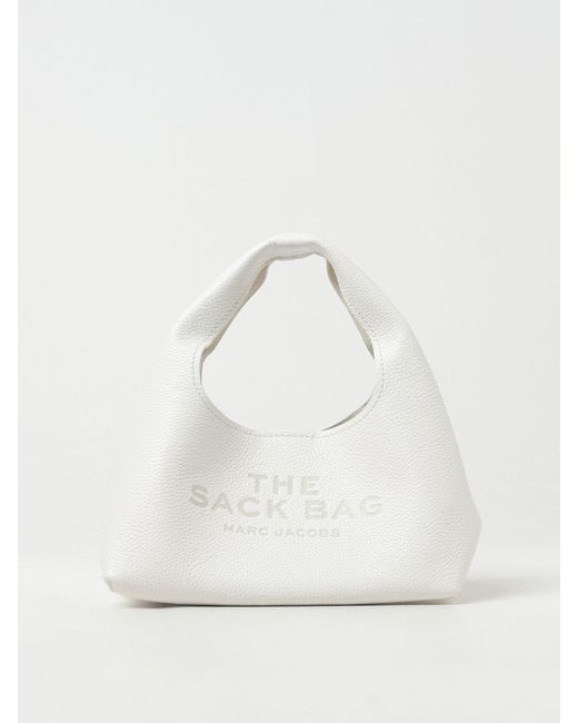 Marc Jacobs White The Sack Bag In Grained Leather