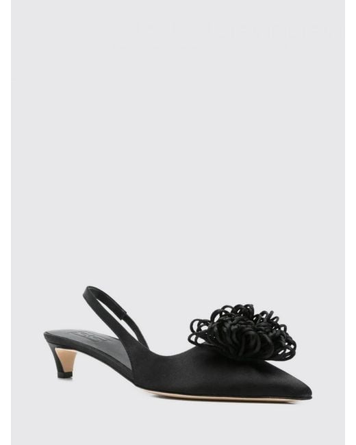 By Malene Birger Black Satin Slingback With Application