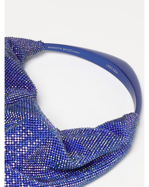 Borsa Ursolina in maglia metallica con strass di Benedetta Bruzziches in Blue