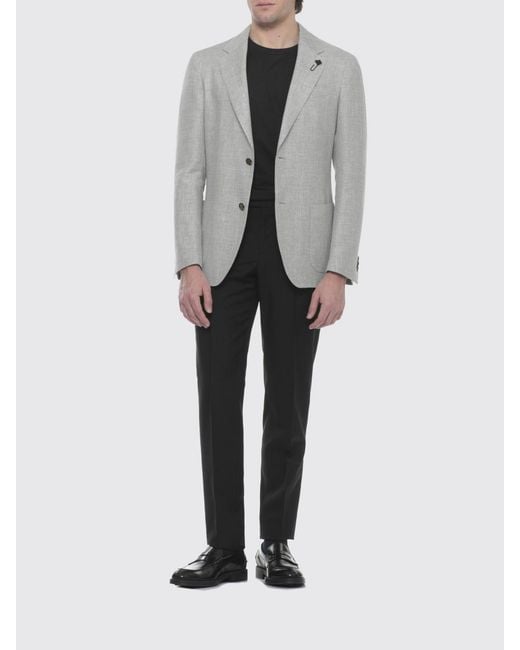 Lardini Gray Single-Breasted Blazer for men